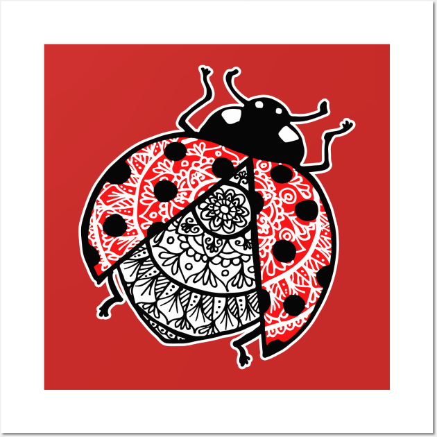 Ladybug Mandala Wall Art by julieerindesigns